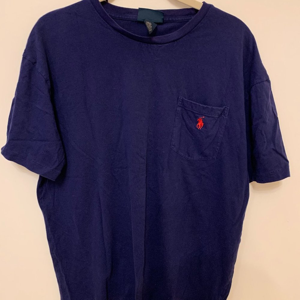 Polo Royal Blue T Shirt with Pocket (Size Medium)